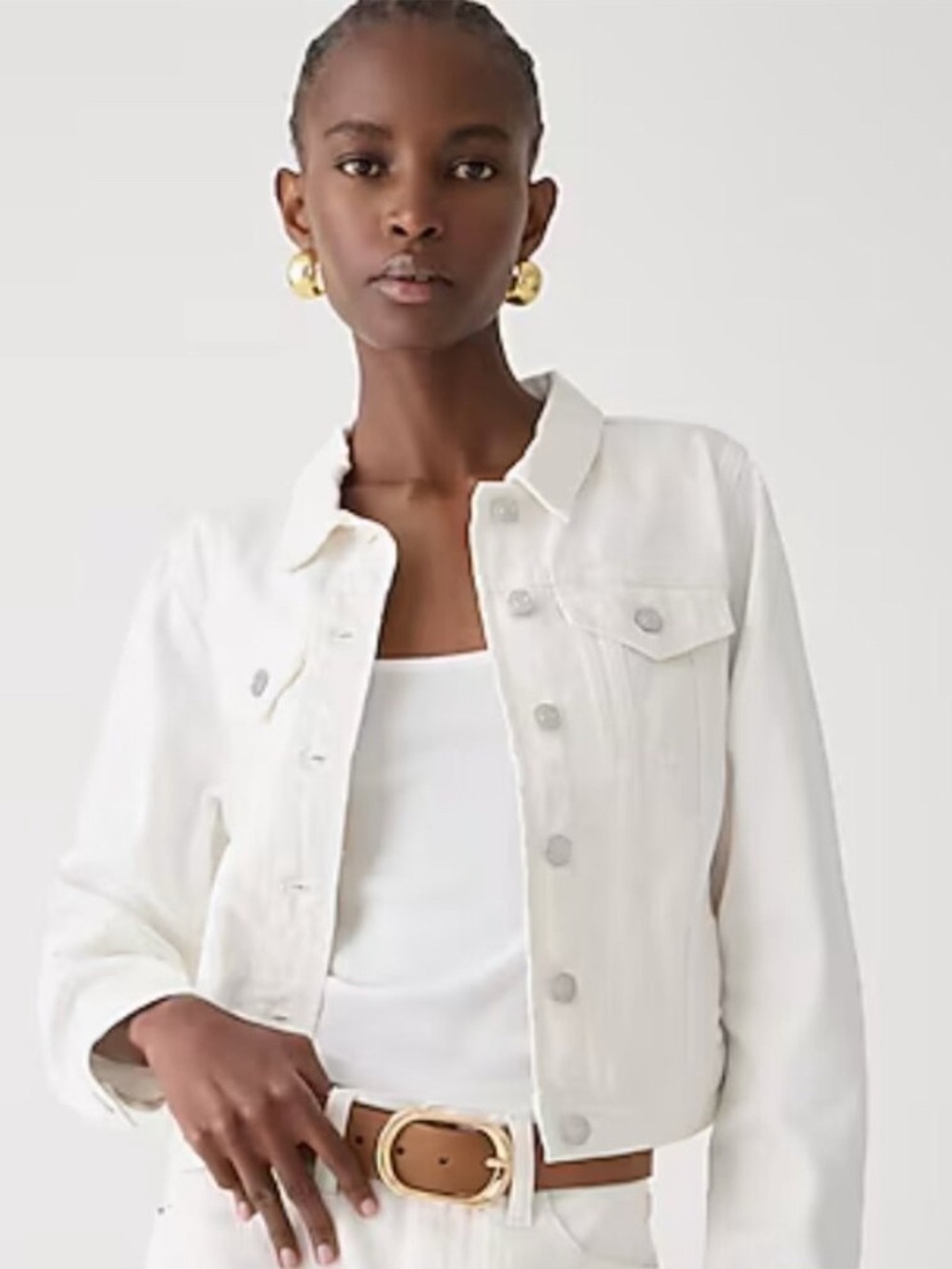 J.Crew Classic 100% Cotton Jean Jacket in White Wash Denim Women's smallCasual